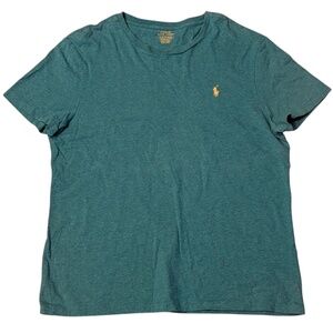 Polo Ralph Lauren Teal Slim‎ Fit Short Sleeve Crew Neck T-Shirt XL Small Pony